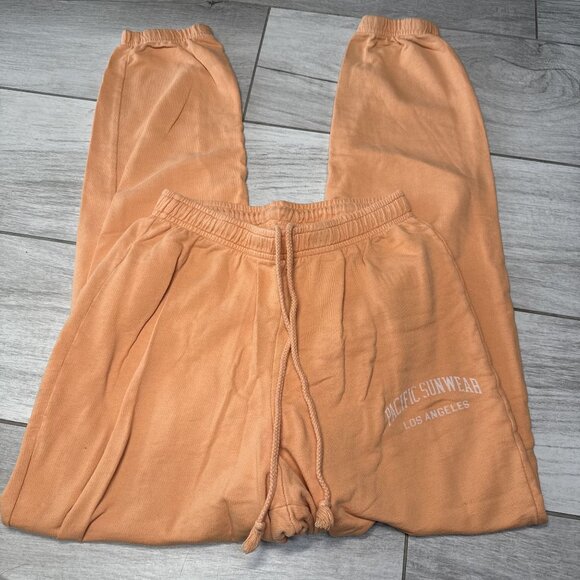 Pacsun XS Peach sweat Pants 100% Cotton Elastic Waistband Casual Fit Los Angeles - Picture 1 of 6